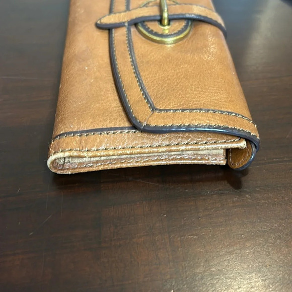 Fossil Vintage Leather Clutch Tan Billfold Card Wallet - Picture 7 of 16